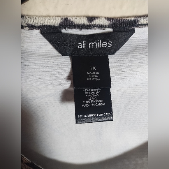 Ali Miles Top Wool Blend Patchwork Floral Mesh Boho Artsy - Picture 4 of 16